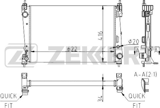 Zekkert MK-1196 - Radiatore, Raffreddamento motore autozon.pro