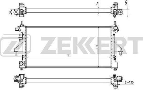 Zekkert MK-1133 - Radiatore, Raffreddamento motore autozon.pro