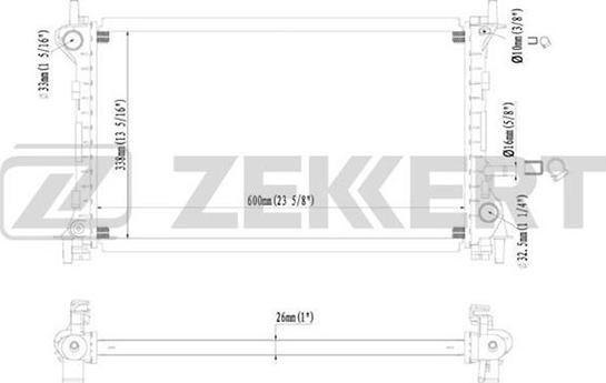 Zekkert MK-1122 - Radiatore, Raffreddamento motore autozon.pro