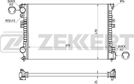 Zekkert MK-1306 - Radiatore, Raffreddamento motore autozon.pro