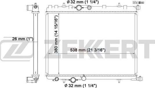 Zekkert MK-1214 - Radiatore, Raffreddamento motore autozon.pro