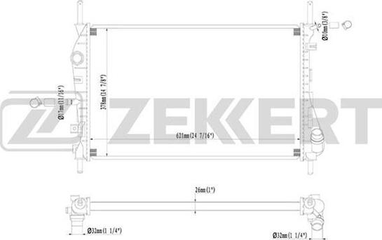 Zekkert MK-1216 - Radiatore, Raffreddamento motore autozon.pro