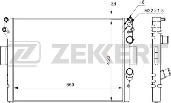 Zekkert MK-1210 - Radiatore, Raffreddamento motore autozon.pro