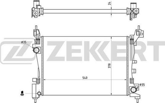 Zekkert MK-1280 - Radiatore, Raffreddamento motore autozon.pro