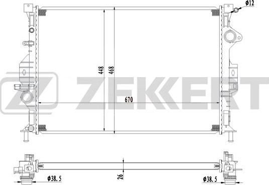 Zekkert MK-1230 - Radiatore, Raffreddamento motore autozon.pro