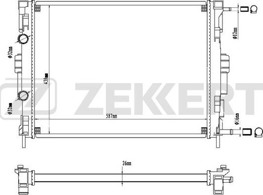 Zekkert MK-1270 - Radiatore, Raffreddamento motore autozon.pro