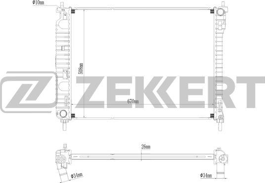 Zekkert MK-1277 - Radiatore, Raffreddamento motore autozon.pro