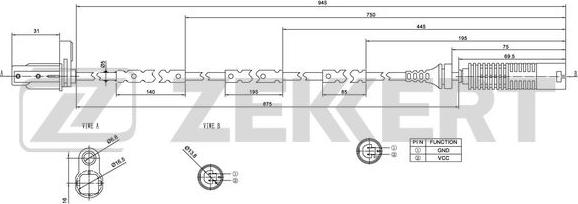 Zekkert SE-6067 - Sensore, N° giri ruota autozon.pro