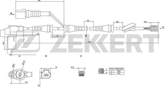 Zekkert SE-6019 - Sensore, N° giri ruota autozon.pro