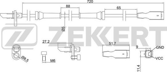 Zekkert SE-6039 - Sensore, N° giri ruota autozon.pro