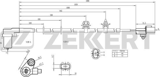 Zekkert SE-6156 - Sensore, N° giri ruota autozon.pro