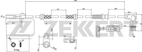 Zekkert SE-6135 - Sensore, N° giri ruota autozon.pro