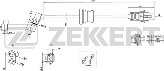 Zekkert SE-6122 - Sensore, N° giri ruota autozon.pro