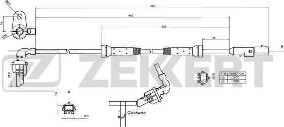 Zekkert SE-6174 - Sensore, N° giri ruota autozon.pro