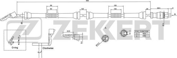 Zekkert SE-6170 - Sensore, N° giri ruota autozon.pro