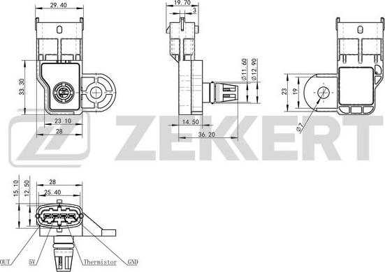 Zekkert SE-1044 - Sensore, Pressione collettore d'aspirazione autozon.pro