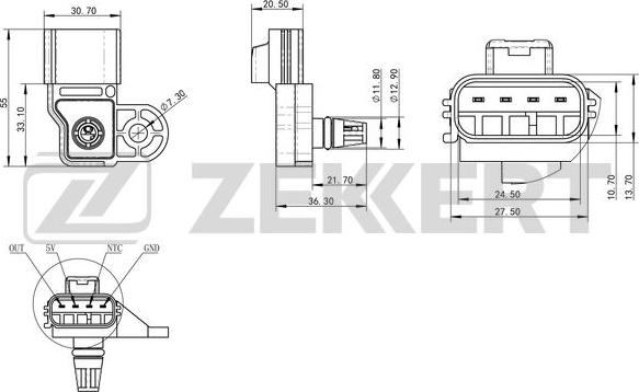 Zekkert SE-1046 - Sensore, Pressione collettore d'aspirazione autozon.pro