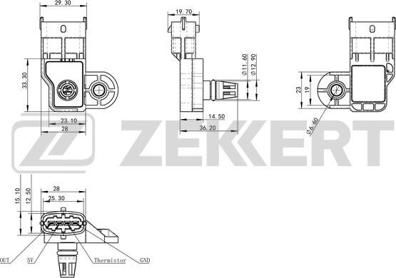 Zekkert SE-1040 - Sensore, Pressione collettore d'aspirazione autozon.pro