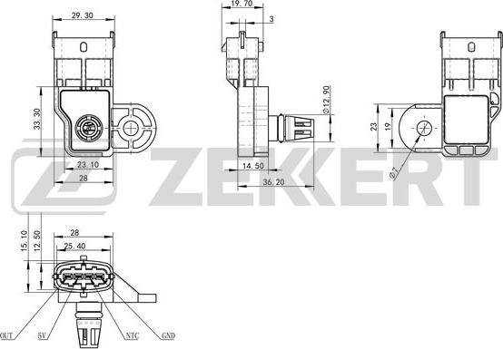 Zekkert SE-1041 - Sensore, Pressione collettore d'aspirazione autozon.pro