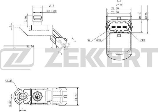 Zekkert SE-1054 - Sensore, Pressione collettore d'aspirazione autozon.pro