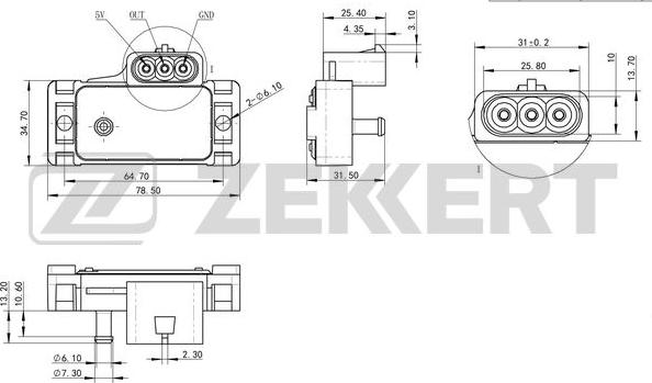 Zekkert SE-1052 - Sensore, Pressione collettore d'aspirazione autozon.pro