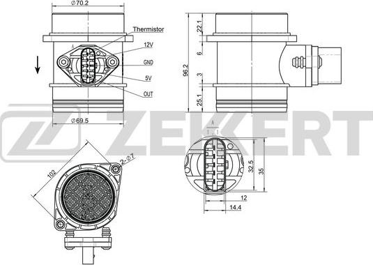 Zekkert SE-1063 - Sensore, Pressione collettore d'aspirazione autozon.pro