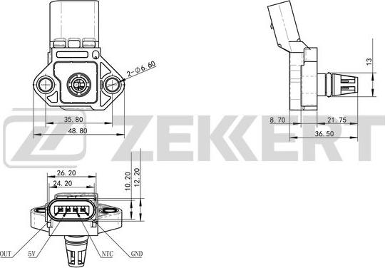 Zekkert SE-1035 - Sensore, Pressione collettore d'aspirazione autozon.pro