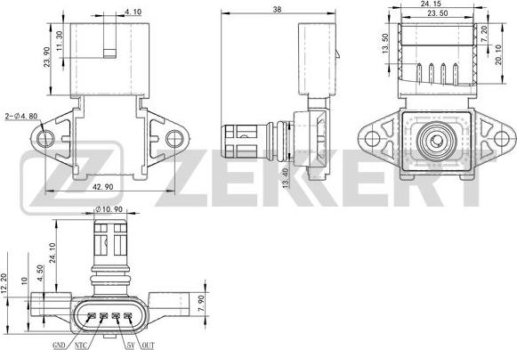 Zekkert SE-1038 - Sensore, Pressione collettore d'aspirazione autozon.pro