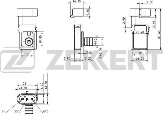 Zekkert SE-1026 - Sensore, Pressione collettore d'aspirazione autozon.pro