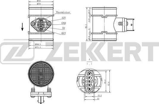 Zekkert SE-1100 - Sensore, Pressione collettore d'aspirazione autozon.pro