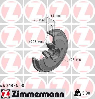 Zimmermann 440.1834.00 - Tamburo freno autozon.pro