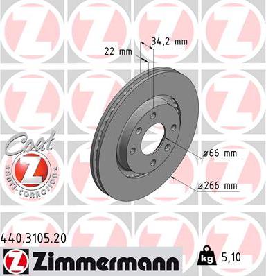 Zimmermann 440.3105.20 - Discofreno autozon.pro