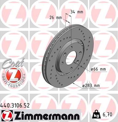 Zimmermann 440.3106.52 - Discofreno autozon.pro