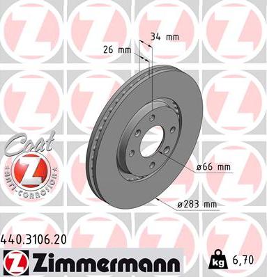 Zimmermann 440.3106.20 - Discofreno autozon.pro