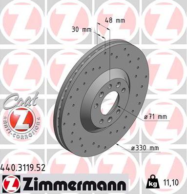 Zimmermann 440.3119.52 - Discofreno autozon.pro