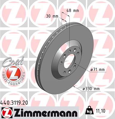 Zimmermann 440.3119.20 - Discofreno autozon.pro