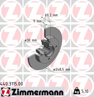 Zimmermann 440.3115.00 - Discofreno autozon.pro