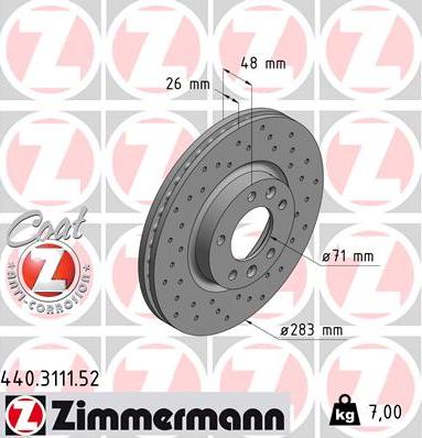 Zimmermann 440.3111.52 - Discofreno autozon.pro