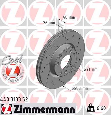 Zimmermann 440.3133.52 - Discofreno autozon.pro