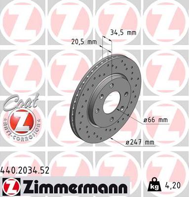 Zimmermann 440.2034.52 - Discofreno autozon.pro