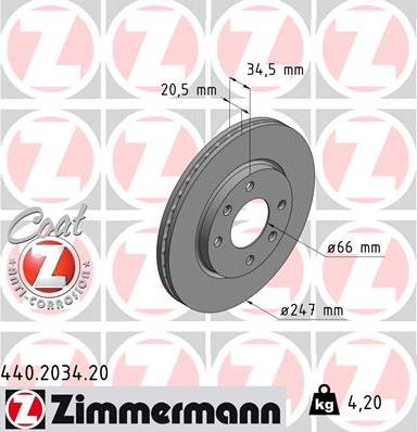 Zimmermann 440.2034.20 - Discofreno autozon.pro