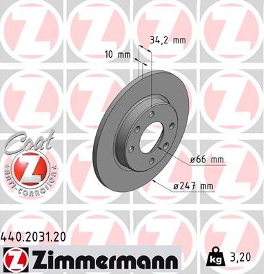 Zimmermann 440.2031.20 - Discofreno autozon.pro