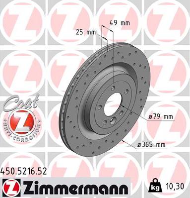 Zimmermann 450.5216.52 - Discofreno autozon.pro