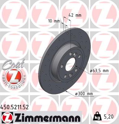 Zimmermann 450.5211.52 - Discofreno autozon.pro