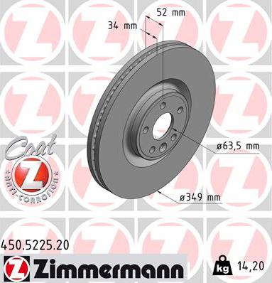 Zimmermann 450.5225.20 - Discofreno autozon.pro