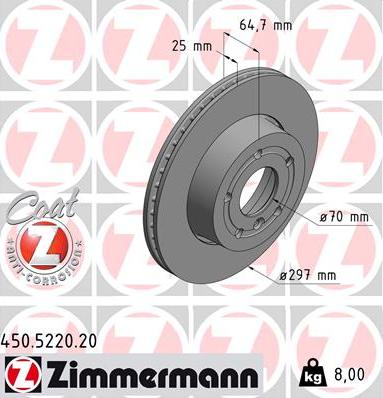 Zimmermann 450.5220.20 - Discofreno autozon.pro