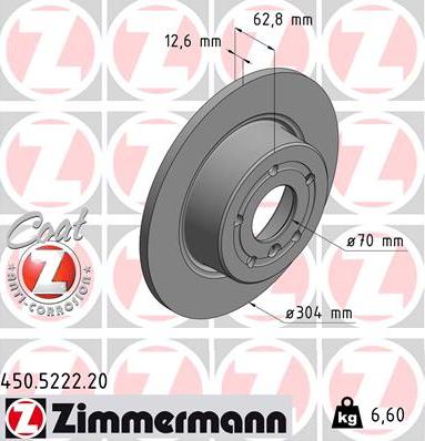 Zimmermann 450.5222.20 - Discofreno autozon.pro