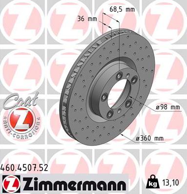 Zimmermann 460.4507.52 - Discofreno autozon.pro