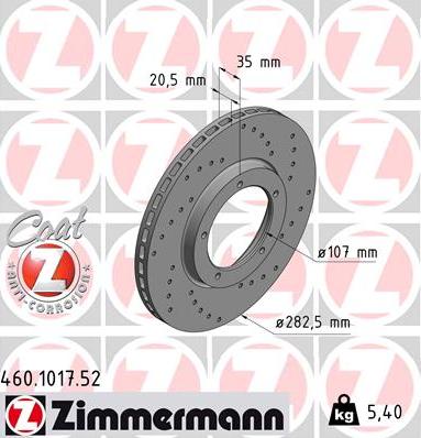 Zimmermann 460.1017.52 - Discofreno autozon.pro