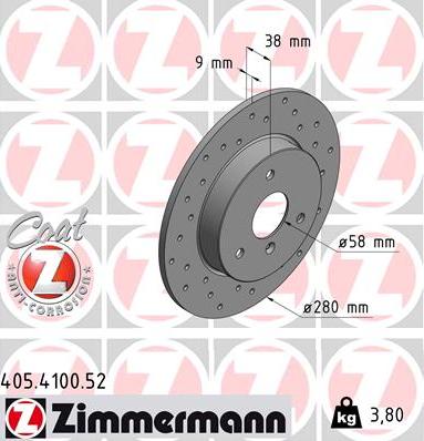 Zimmermann 405.4100.52 - Discofreno autozon.pro